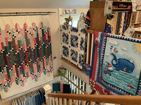 Our upstairs features even more quilts, fabrics and kits.