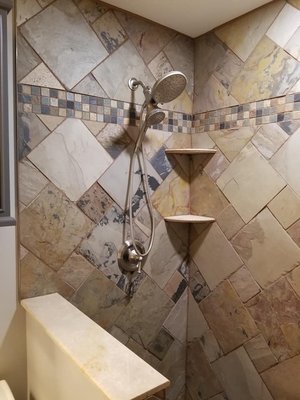 Custom tile shower.