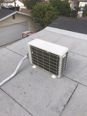 Mini split heat pump condenser.