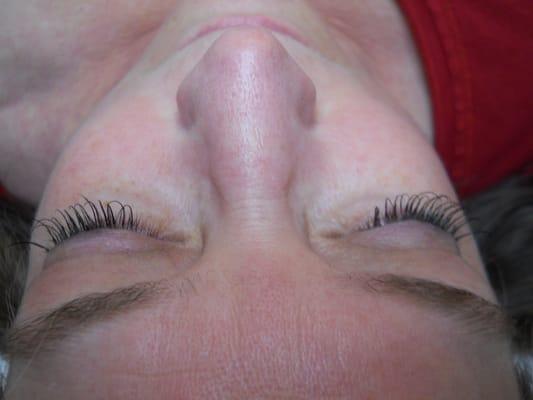 After lash extensions!