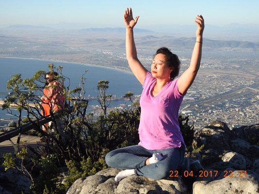 Meditation at Table Mountain in South Africa. Just a wonderful place to do meditation.