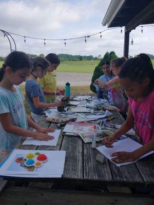 Crafts at summer camp.