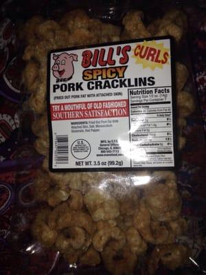 Bill's Spicy Pork Cracklins. Pretty good!!!!