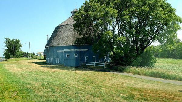 Round barn on park land