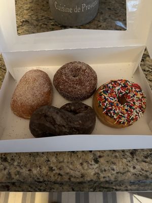 A small variety of donuts available