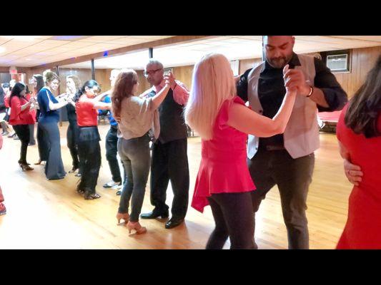 Bachata class at our Valentine party Feb. 2019