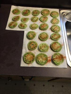 Fresh green tomatoes.