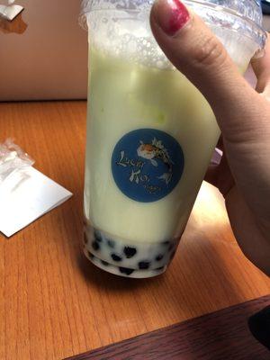 Honeydew milk green tea. SO GOOD!!