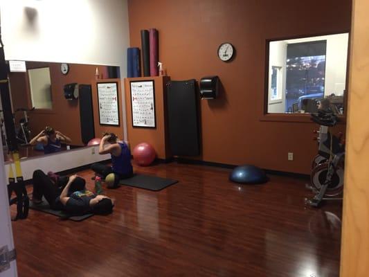 Small aerobics room. Smaller than most Anytime locations