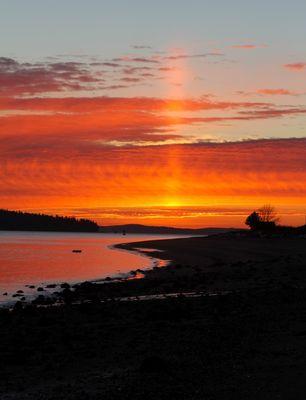 Enjoy gorgeous sunsets from the beaches on Guemes Island - only a 10 minute ferry ride from Anacortes