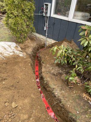 Open trench ready for inspection