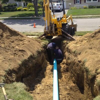 New 6 inch sewer main