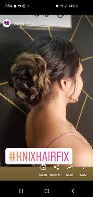 Quincenera updo styling