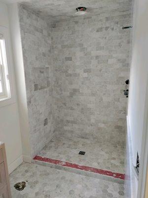 Installing new custom shower..