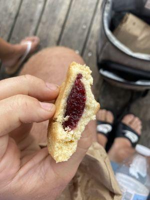 Jelly Filled Shortbread Cookie