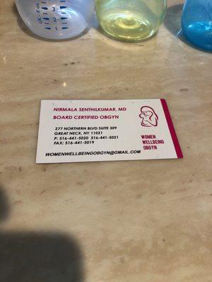 Her business card