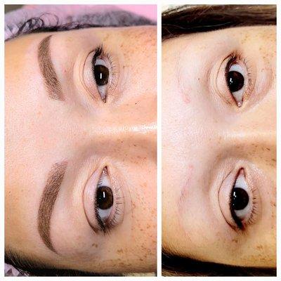 microblading, eyebrow shading (combination)