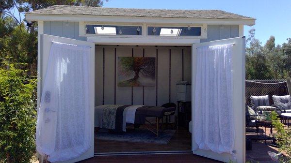 Enchanting massage studio at the Healing Farm San Diego