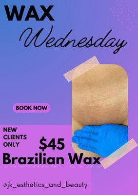 Wednesday special! Must book appointment for a Wednesday to get the deal