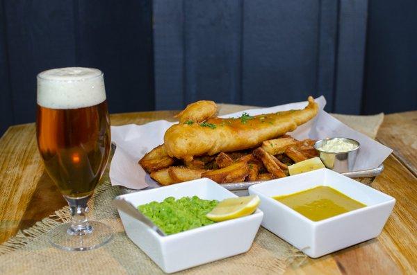 Cod and Chips, Mushy Peas & Curry Sauce!