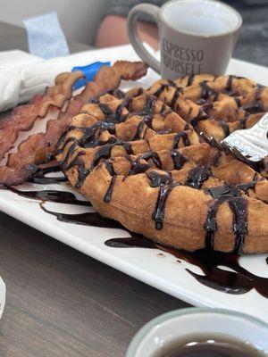 Belgian Waffle with Chocolate syrup