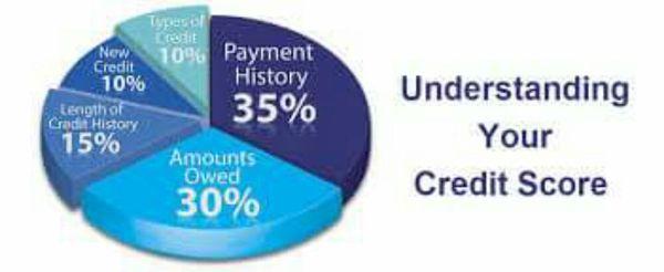 Graph on how your Credit Score Broken Down