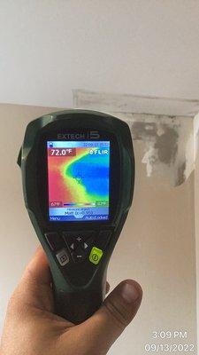 thermal imaging camera used to detect moisture in the walls and ceiling.