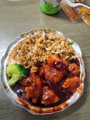 General Tso Chicken w/Chicken fried rice.