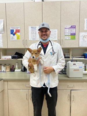 Dr. Aponte and my pupper Buttons