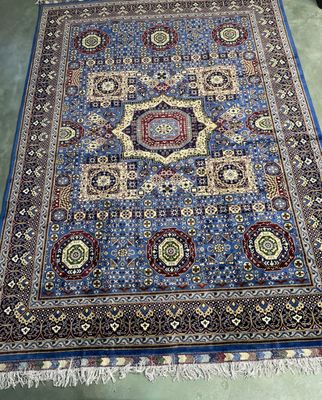 Silk/wool Afghan rug available for sale