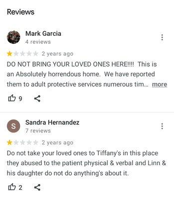 Google reviews.