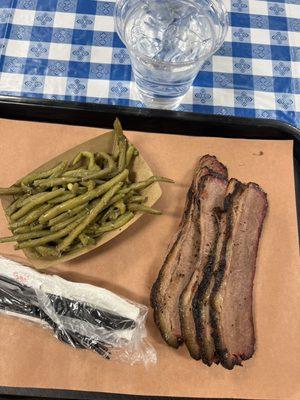 Brisket with a side of green beans - cost $19 :/