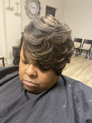 Short layered bob sew in