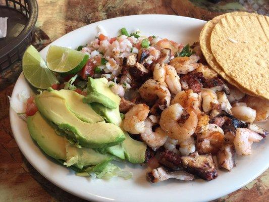 Two tostada combo on one plate