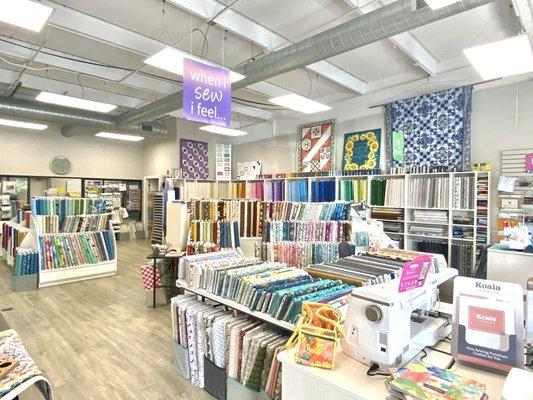 Inside the shop at Just Sew Happy in Gastonia, NC