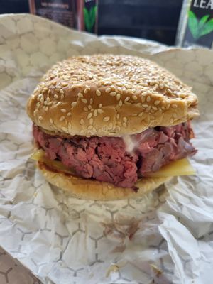 Regular Roast Beef with swiss, onions, & horseradish sauce