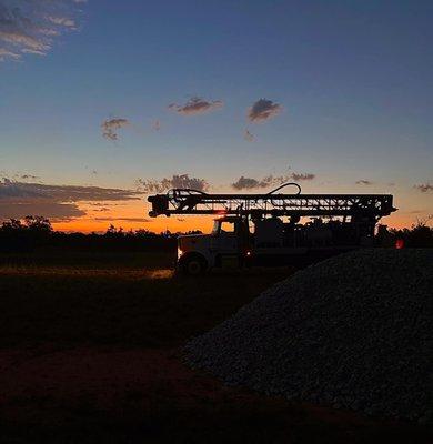 Sunrise View of the Drilling Rig