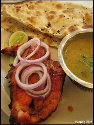 Lentil soup,tandoori chicken and fresh nan from tandoor