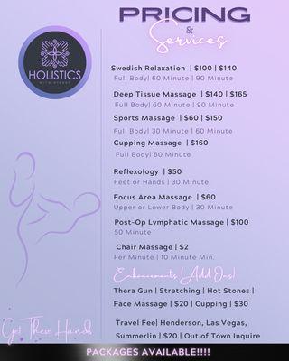 Pricing and Services