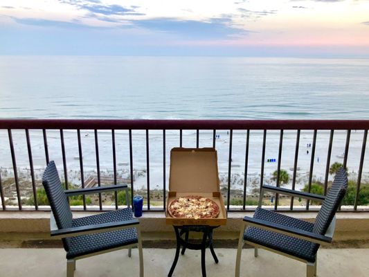 Pizza with a view.