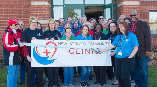 Opening day of the free medical clinic located at the church.