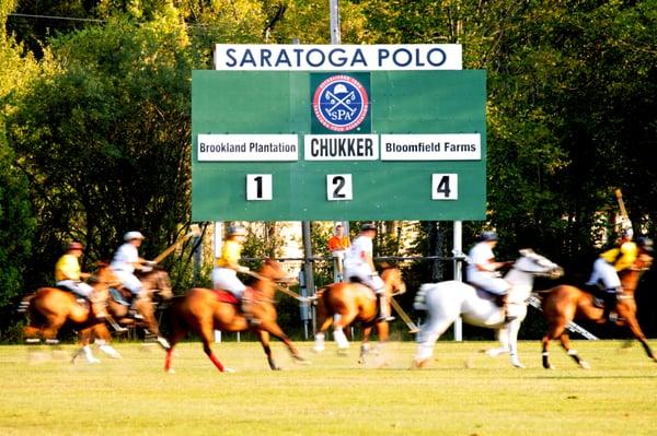 Polo action July through Labor Day at Saratoga Polo