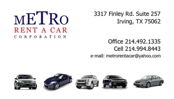 CAR RENTAL IN IRVING TX . PLEASE CALL 214-492-1335