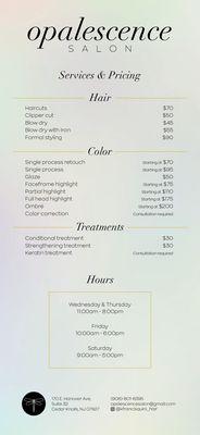 Services and pricing