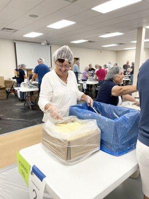 Preparing meals During Feed My Starving Children Session