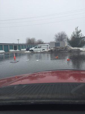 Flooding/POTHOLES  Driving a full-size Truck if you have a car you might flood it seriously.7/20/2019 finally fixed the roads.