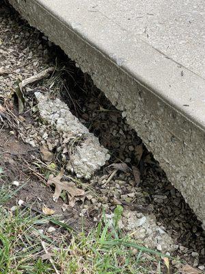 Concrete washing away from drainage