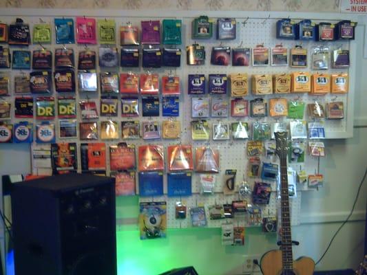 A large selection of strings for all types of instruments.