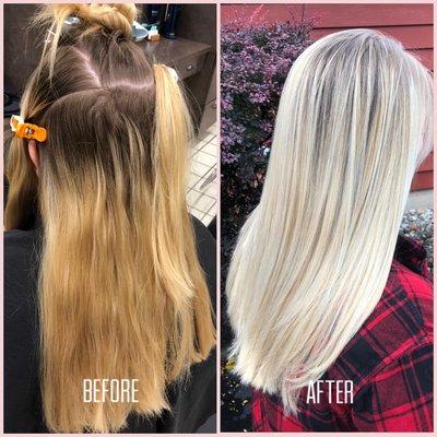 Before and After full head highlights