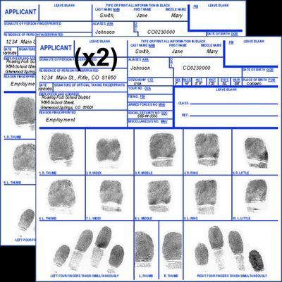 Ink fingerprinting on FD-258 used by the FBI and most out-of-state law & licensing agencies- Nurses, Teachers, Real Estate, & loan officers!